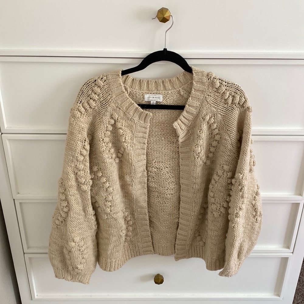 Lucky Brand cardigan, size Med, color beige.
